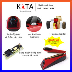 Máy hàn miệng túi dập tay cao cấp sử dụng mạch điện tử với quạt tản nhiệt dành cho hộ kinh doanh thường xuyên bền MHT03